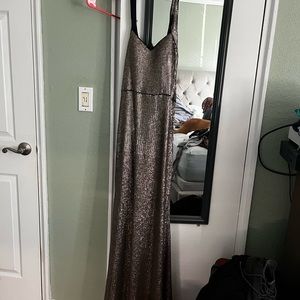 Halter Gold sequin's gown